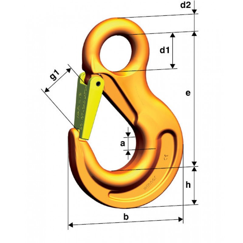 eye 0.50 test Safety Lifting   Equipment Swivel Hooks Catch Gear With Eye