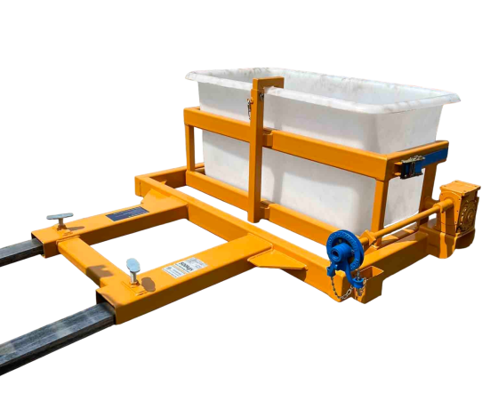 forklift plastic bin tub tipper
