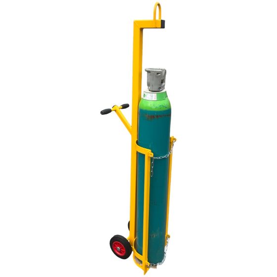 Gas bottle lifting trolley
