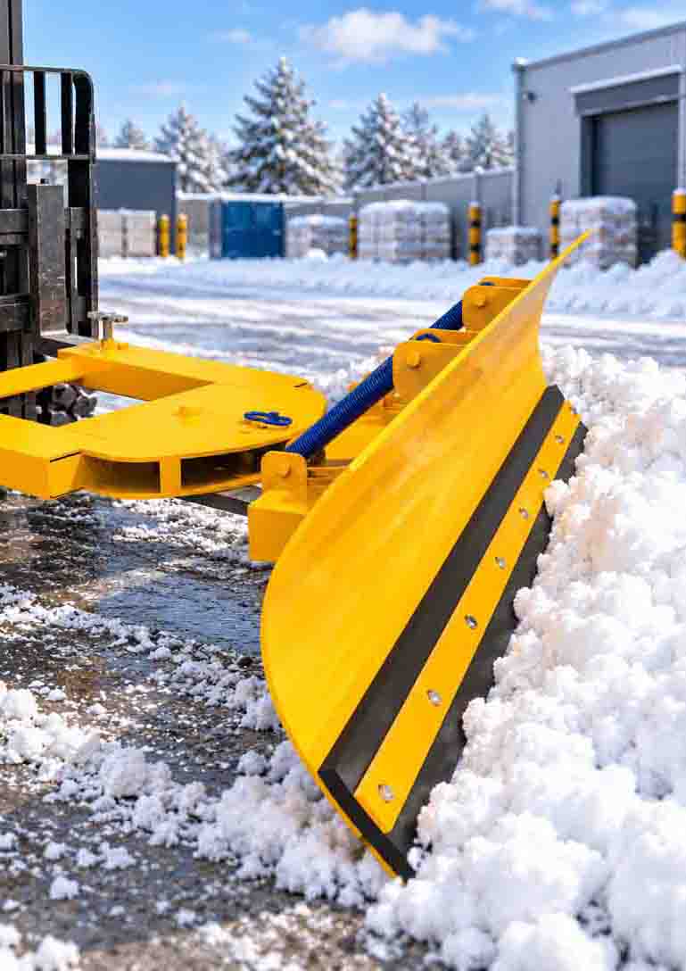 How to Choose the Right Forklift Snow Plough - Blade type, clearing width, fork fit and the mistakes to avoid