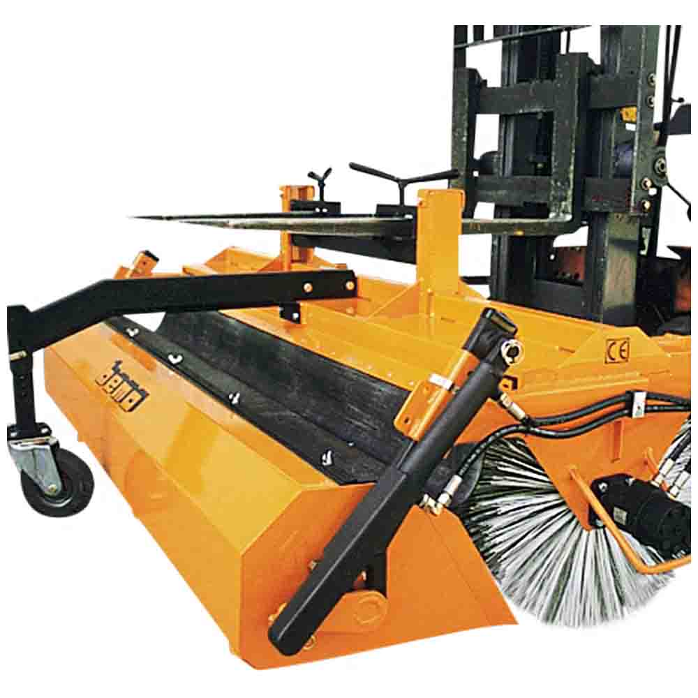 Hydraulic forklift sweeper