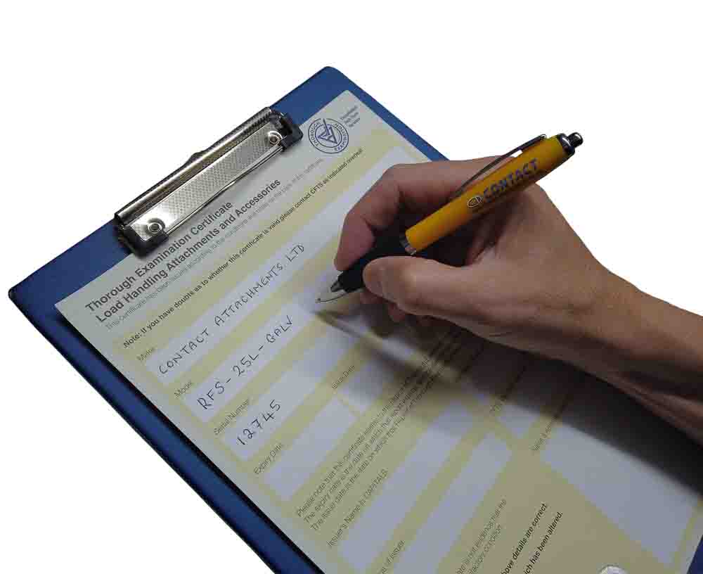 Forklift attachment thorough examination