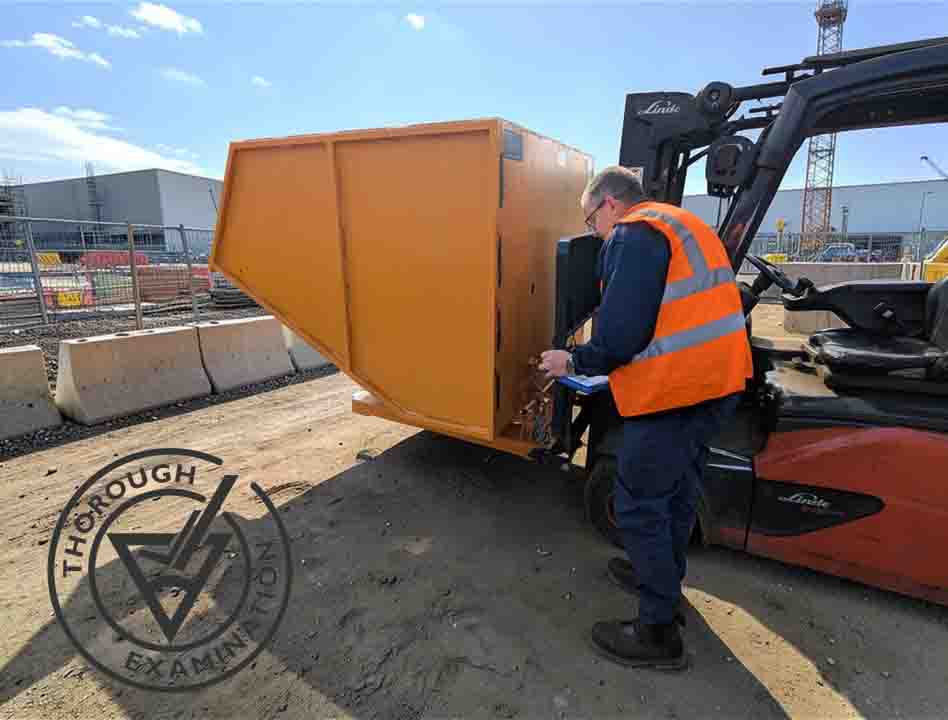 Forklift attachment safety inspection