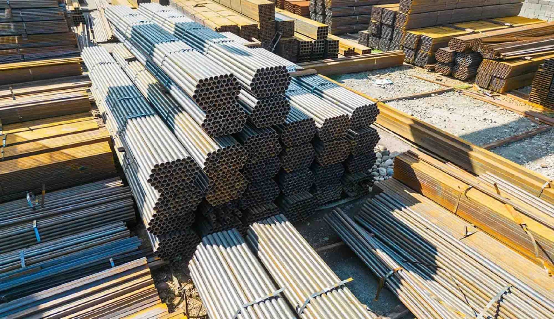 Long industrial materials requiring specialist forklift handling equipment