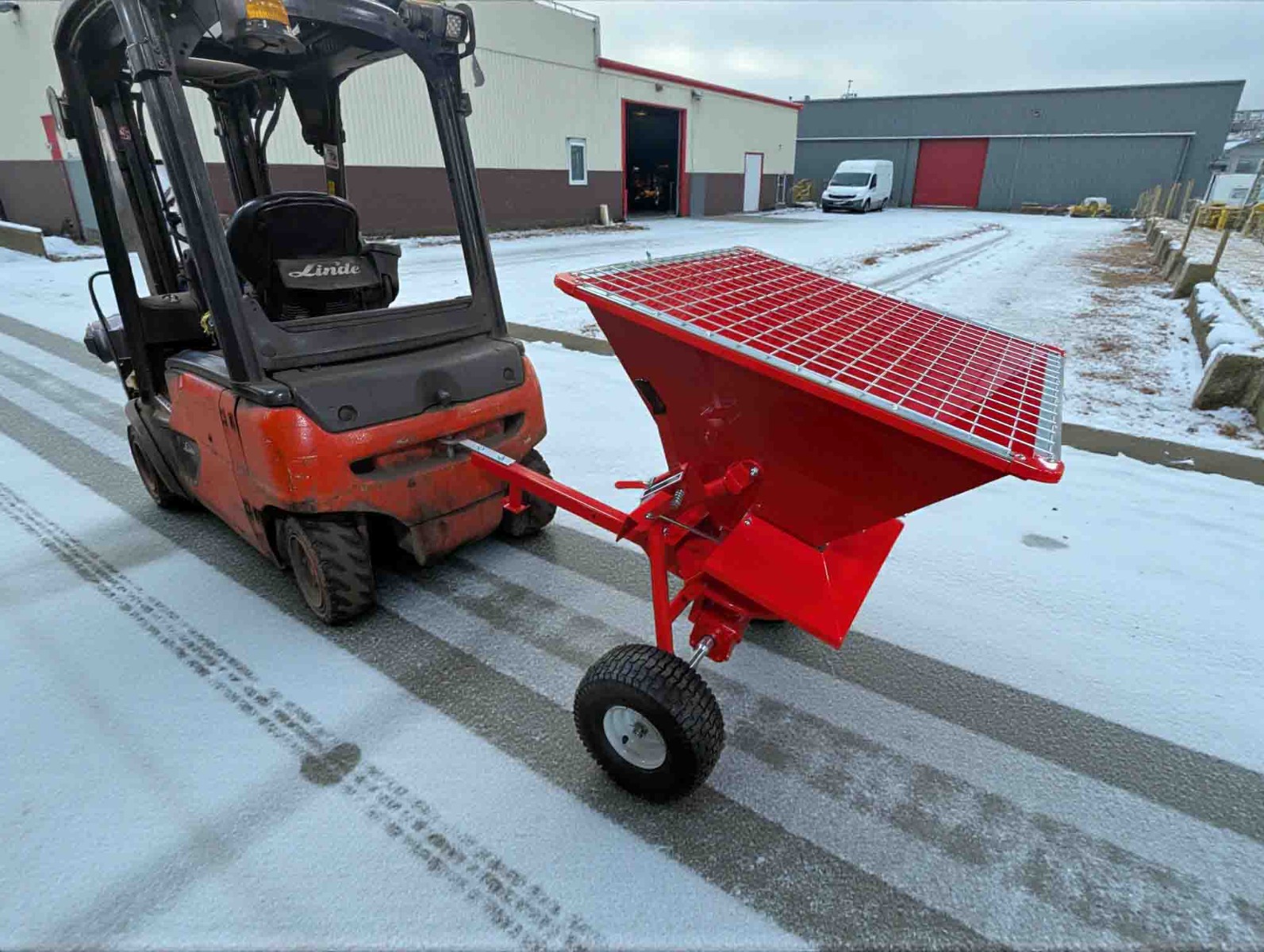 Commercial site preparing salt and gritting equipment for winter
